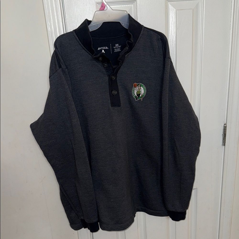 Boston Celtics Charcoal Gray Long Sleeve Pullover